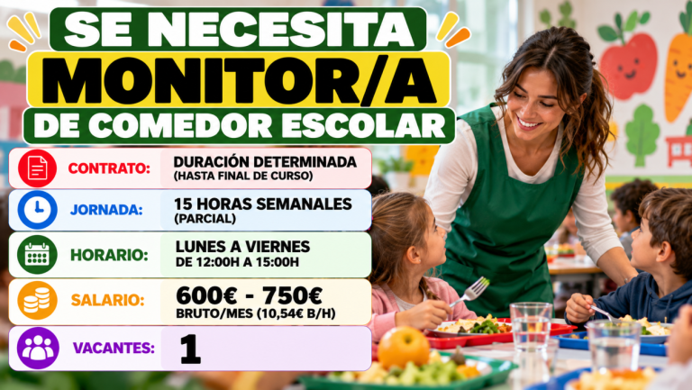Se necesita monitor/a de comedor escolar