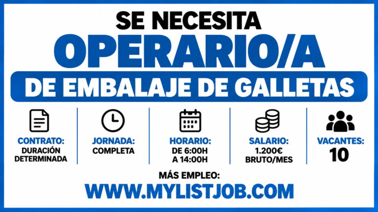 Se necesita operario/a de embalaje de galletas