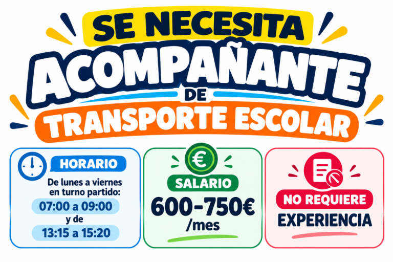 Se necesita acompañante de transporte escolar