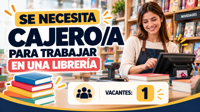 Se necesita cajero/a para trabajar en una librería