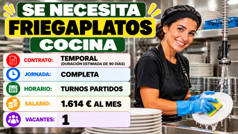 Se necesita friegaplatos cocina