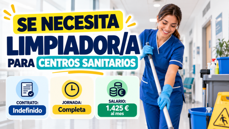 Se necesita limpiador/a para centros sanitarios