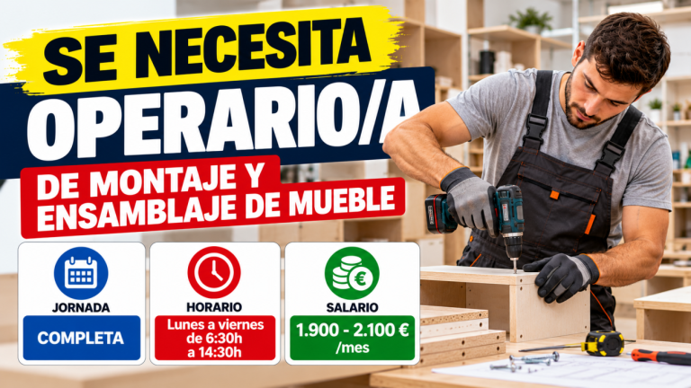 Se necesita operario/a de montaje y ensamblaje de mueble