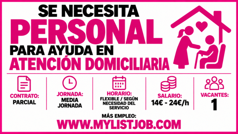 Se necesita personal para ayuda en atención domiciliaria