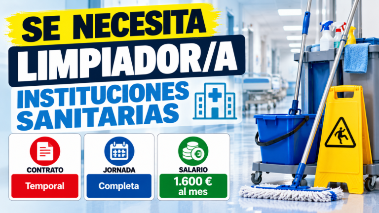 Se necesita limpiador/a instituciones sanitarias