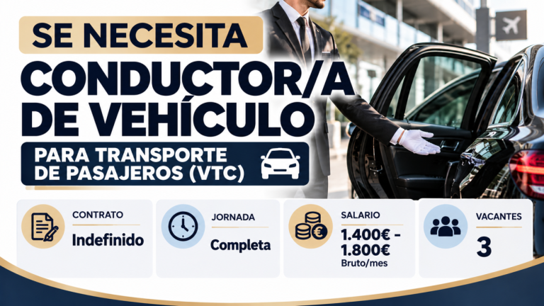 Se necesita conductor/a de vehículo para transporte de pasajero (VTC)