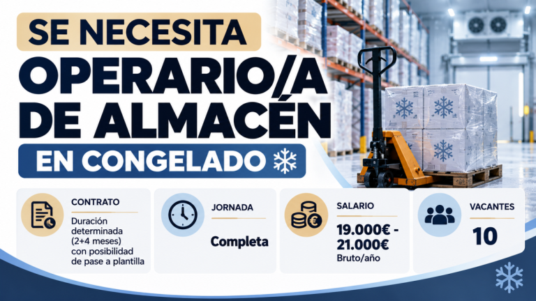 Se necesita operario/a de almacén en congelado