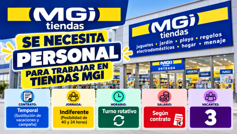 Se necesita personal para trabajar en tiendas MGI