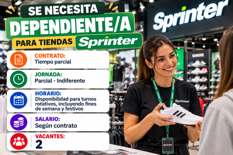 Se necesita dependiente/a para tiendas Sprinter